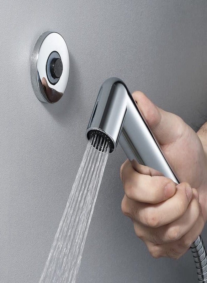 Fossa Magnetic Health Faucet ABS Body | for Toilet Handheld Bidet Sprayer with 1 Meter Stainless Steel Hose Pipe & Magnetic Wall Holder | Silver (Chrome Finish) - Image 1